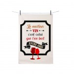 Torchon en coton décoré - Meilleur Vin