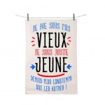 Torchon en coton décoré - Pas Vieux