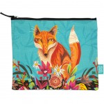 Grande Pochette plate Le Renard en coton dcore Allen