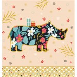 Carte Postale Rhinocéros 3 volets avec enveloppe