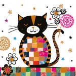 Carte Postale Gros Chat 2 volets avec enveloppe