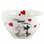 Bol en grs blanc chats 480 ml