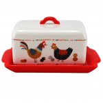 Beurrier en cramique - Poules