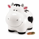 Tirelire vache en c�ramique avec bouchon