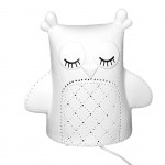 Lampe  poser en porcelaine blanche chouette 20 cm