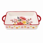 Plat � gratin champ�tre en c�ramique avec poign�es 32 cm