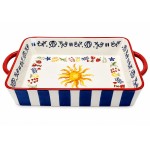 Plat � gratin soleil en c�ramique avec poign�es 32 cm