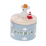 Petite bote  dents de lait bleue souris chantier