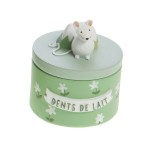 Petite bote en rsine  dents de lait verte tendre