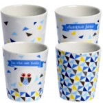 Set de 4 tasses expresso hibou
