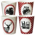 Set 4 gobelets Porcelaine Expresso Les animaux