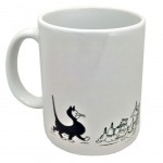 Tasse en cramique blanche Chat de Dubout - PROMENADE