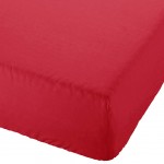 Drap housse uni rouge 90 x 190 cm
