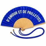 �ventail paillet� bleu avec dragonne