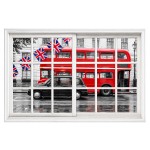 Sticker trompe-l��il fen�tre Londres 50 x 70 cm