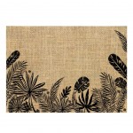 Set de table en toile de jute feuilles noires