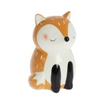 Tirelire renard orange en cramique