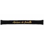 Coussin de porte maison de famille noir effet mouton 77 cm