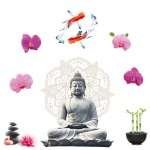 Autocollant mural zen Bouddha