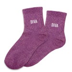 Paire de chaussettes mauves pailletes Diva