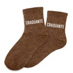 Paire de chaussettes Craquante marron  paillettes