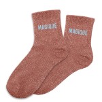 Paire de chaussettes Magique marron  paillettes