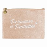 Pochette plate paillet�e Princesse et Paillettes 24 � 17 cm