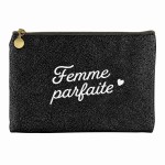 Pochette plate paillet�e Femme parfaite 24 � 17 cm