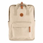 Sac � dos beige effet c�tel� avec compartiment ordinateur 41 cm