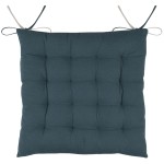 Coussin de chaise bicolore réversible en coton Cobalt et Lin Coussin de chaise bicolore réversible en coton Cobalt et Lin