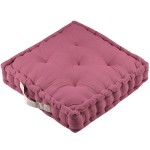 Epais coussin de sol en coton uni rose
