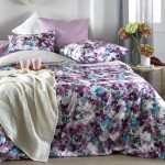 Housse de couette Pervenche Parme en coton percale Housse de couette Pervenche Parme en coton percale
