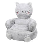 Pouf enfant chat Louisa gris � 45 x 45 x 45 cm