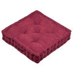 Coussin de sol Dandy bordeaux velours côtelé 43 x 43 cm Coussin de sol Dandy bordeaux velours côtelé 43 x 43 cm
