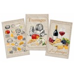 Lot de 3 torchons fromages coton serg� 50 x 70 cm