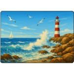Planche  dcouper phare en bord de mer