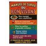 Plaque en métal manuel de survie du bon vivant Plaque en métal manuel de survie du bon vivant