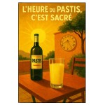 Plaque en mtal lheure du pastis cest sacr  30,5 x 20 cm