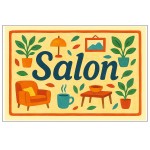 Plaque de porte mtal salon
