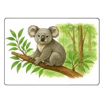 Planche � d�couper en verre koala et for�t � 28,5 x 20 cm