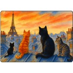Planche  dcouper Chats sur les toits de Paris  28,5 x 20 cm