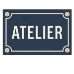 Plaque de porte Atelier en mtal bleu  Style plaque de rue