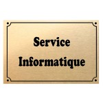 Plaque de porte mtal or service informatique