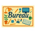 Plaque de porte en mtal Bureau