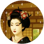 Horloge geisha en verre 29 cm