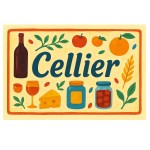 Plaque de porte en mtal Cellier