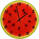 Horloge en verre tranche de pastque 29 cm