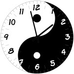 Horloge en verre yin et yang  29 cm