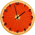 Horloge en verre tranche de pamplemousse 29 cm
