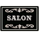 Plaque de porte en mtal Salon